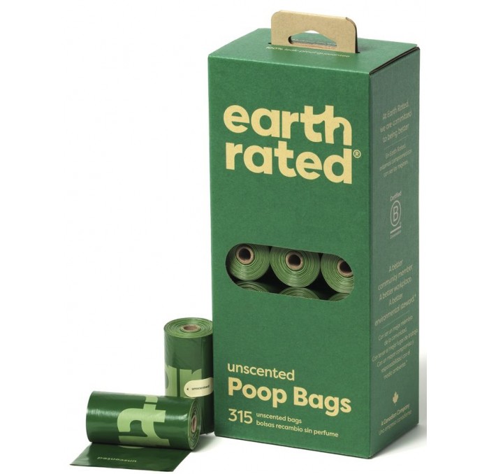 Earth Rated 15 Dog Poop Bags on 1 Roll Unscented
