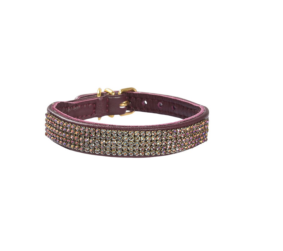 Bobby Crystal Princesse Collar Prune Color 40cm