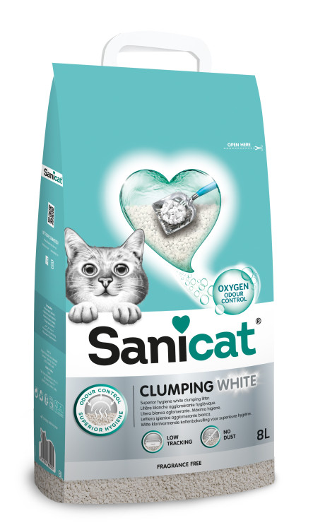 Sanicat Clumping White Fragrance Free 8L