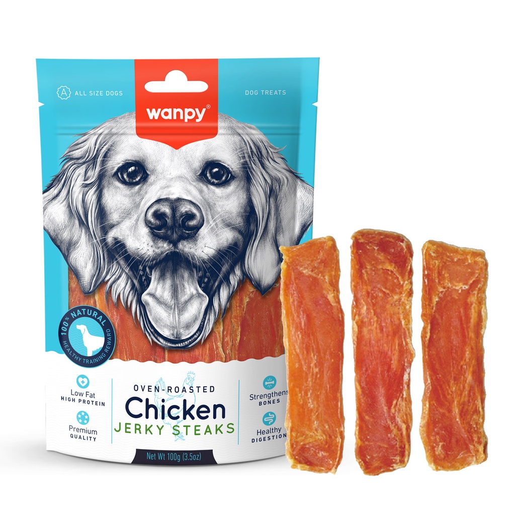 Wanpy Chicken Jerky Steaks 100gm