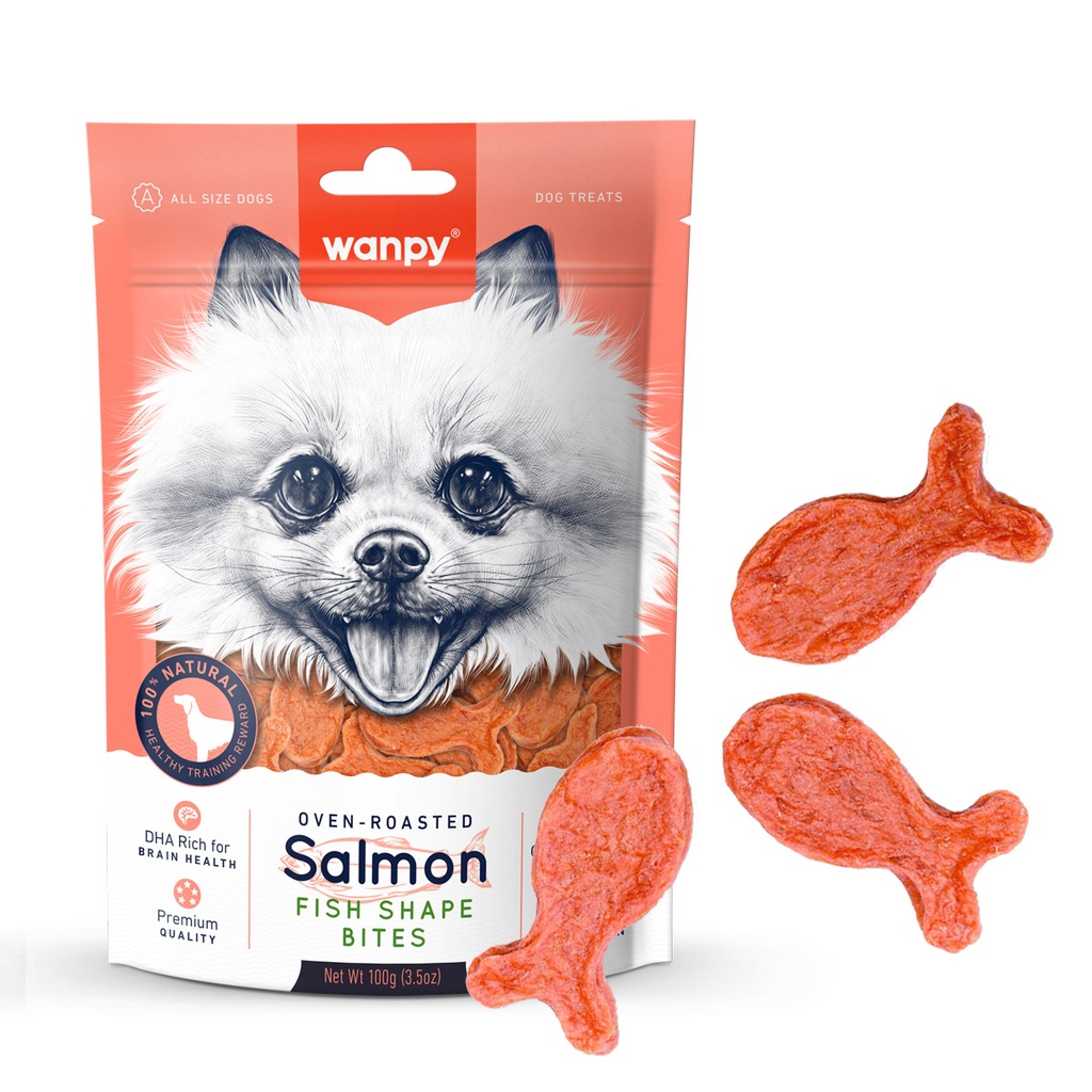 Wanpy Salmon Fish Shape Bites 100gm