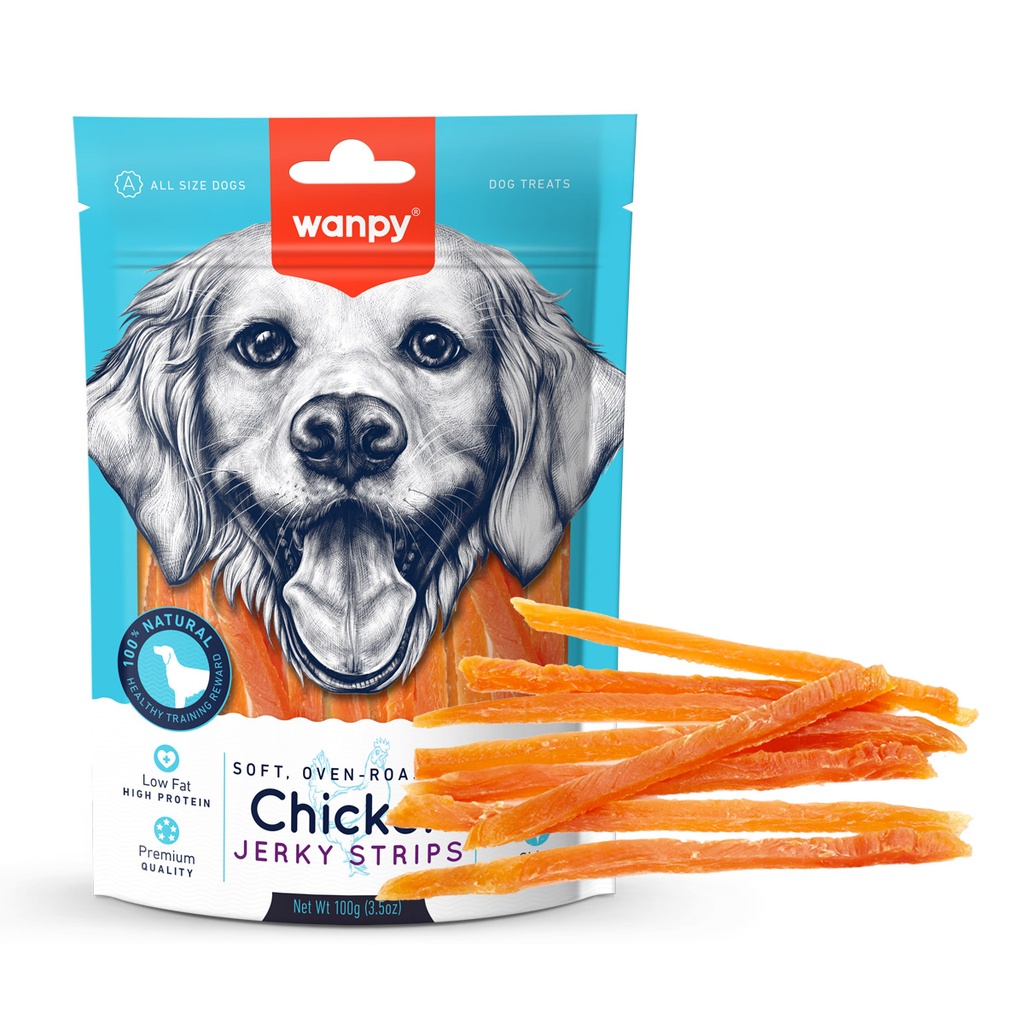 Wanpy Soft Chicken Jerky Strips 100gm