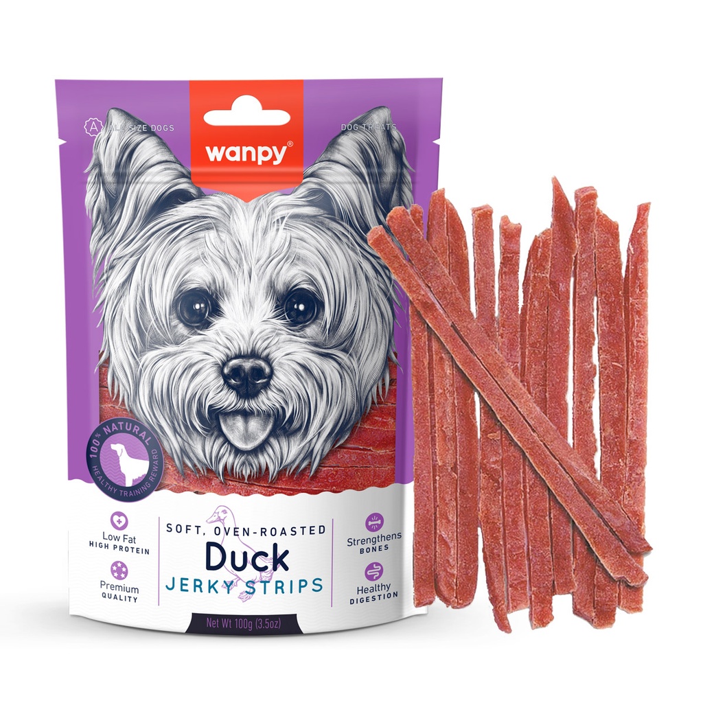 Wanpy Soft Duck Jerky Strips 100gm