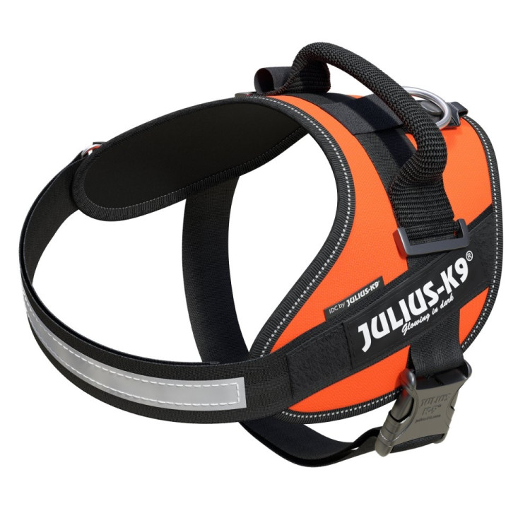 Julius-K9 IDC High Visibility Power Harness UV Orange  58-76cm