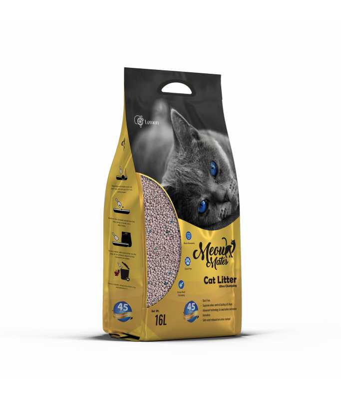 Meow Mates Bentonite Cat Litter - Lemon Scent 16L-10kg