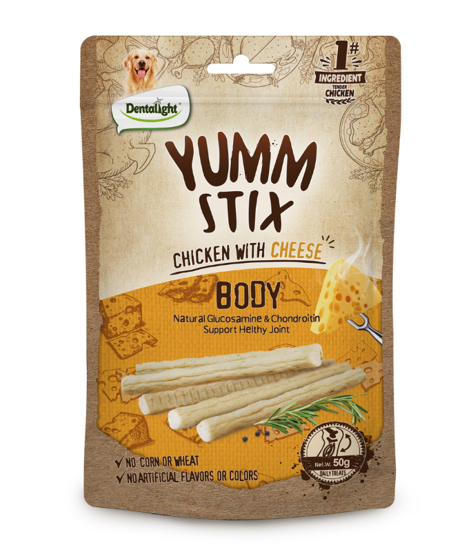 Dentalight Yumm Stix Dog Treat Chicken With Cheese 50gm