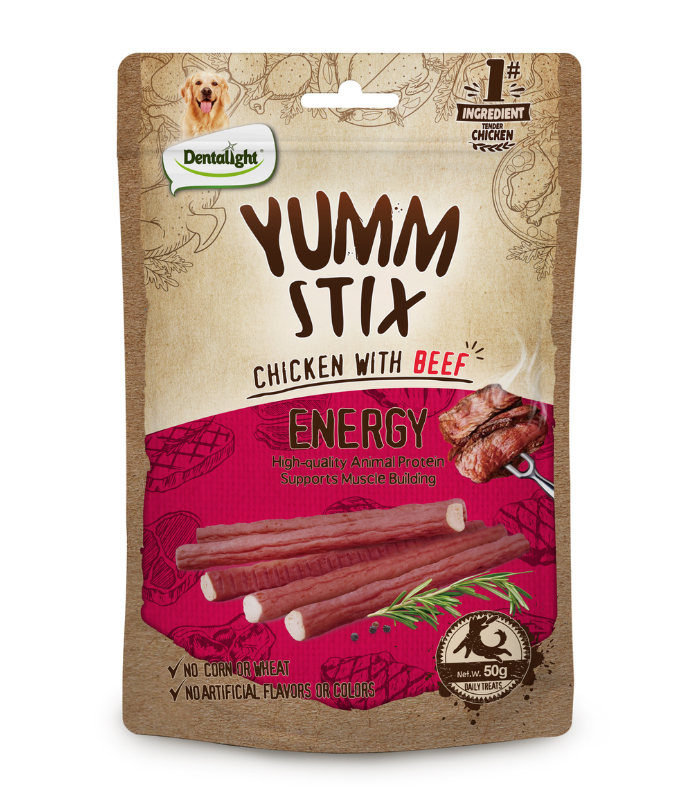 Dentalight Yumm Stix Dog Treat Chicken With Beef 50gm