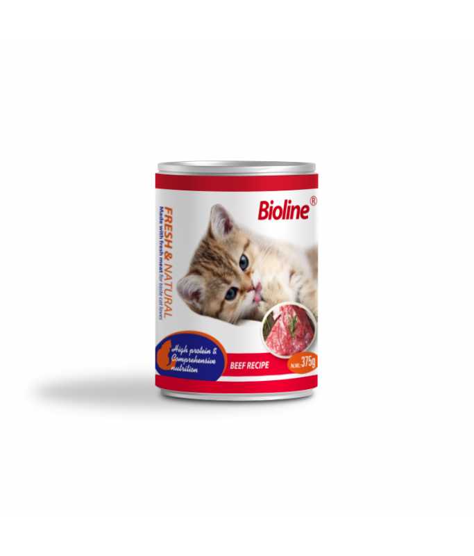Bioline Canned Cat Food Beef 375gm