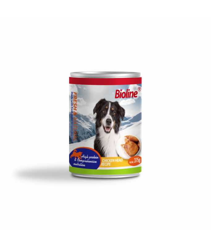 Bioline Canned Dog Food Chicken Head 375gm