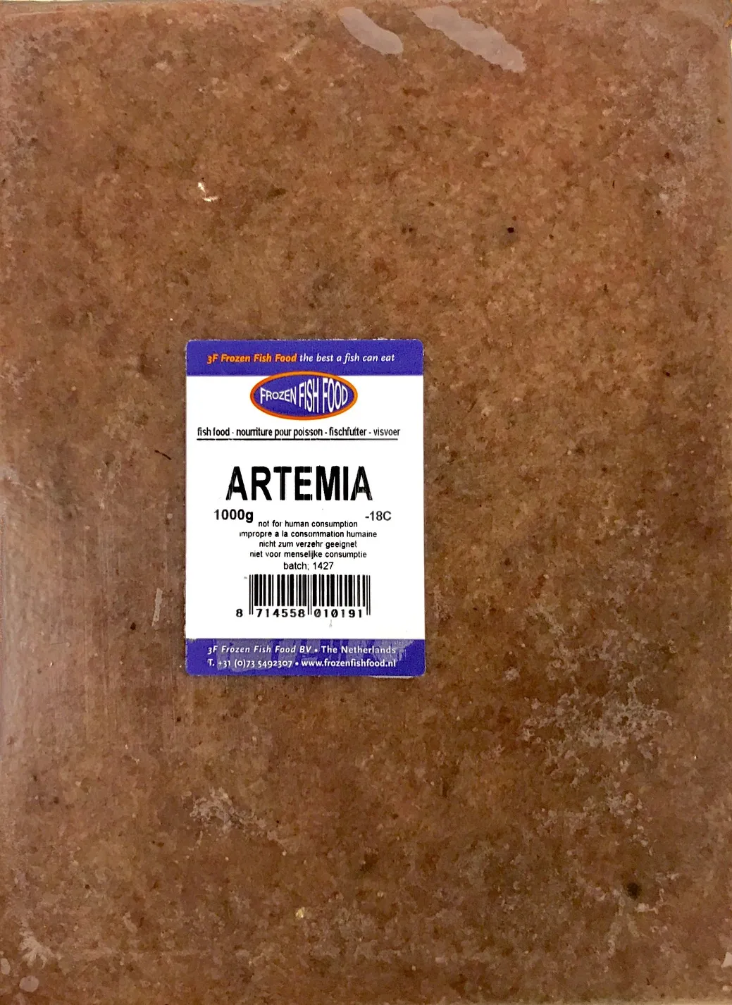 3F & Ruto Artemia Flat Pack Frozen Fish Food 1kg