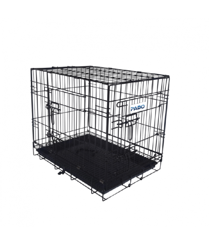 Pado Double Door Dog Crate With Mesh Floor, 107.5x70.5x77.5cm