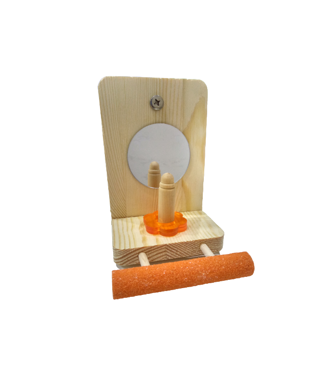 Vanpet L Shape Wooden Toy With Mirror (BTLB03592) - 14x9.5x11 Cm