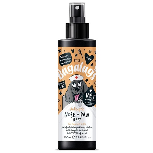Bugalugs Antiseptic Paw & Nose Spray 200ml / 6.8 Fl Oz