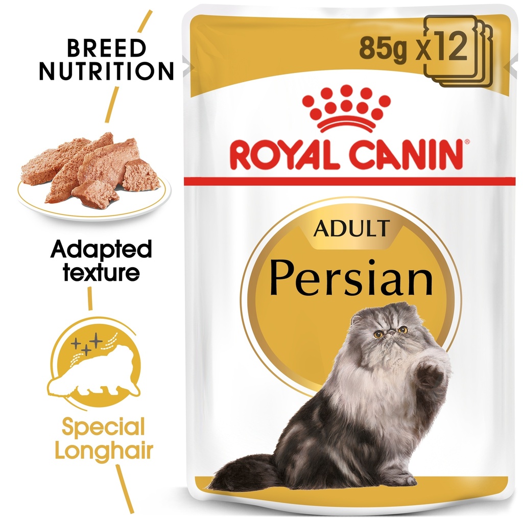 Royal Canin FBN Feline Breed Nutrition Persian Wet Cat Food Pouches 12x85gm