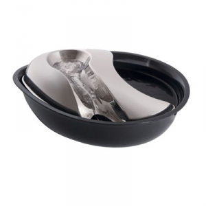 Pioneer Pet Plastic Stainless Steel Raindrop Fountain Black 1.8L