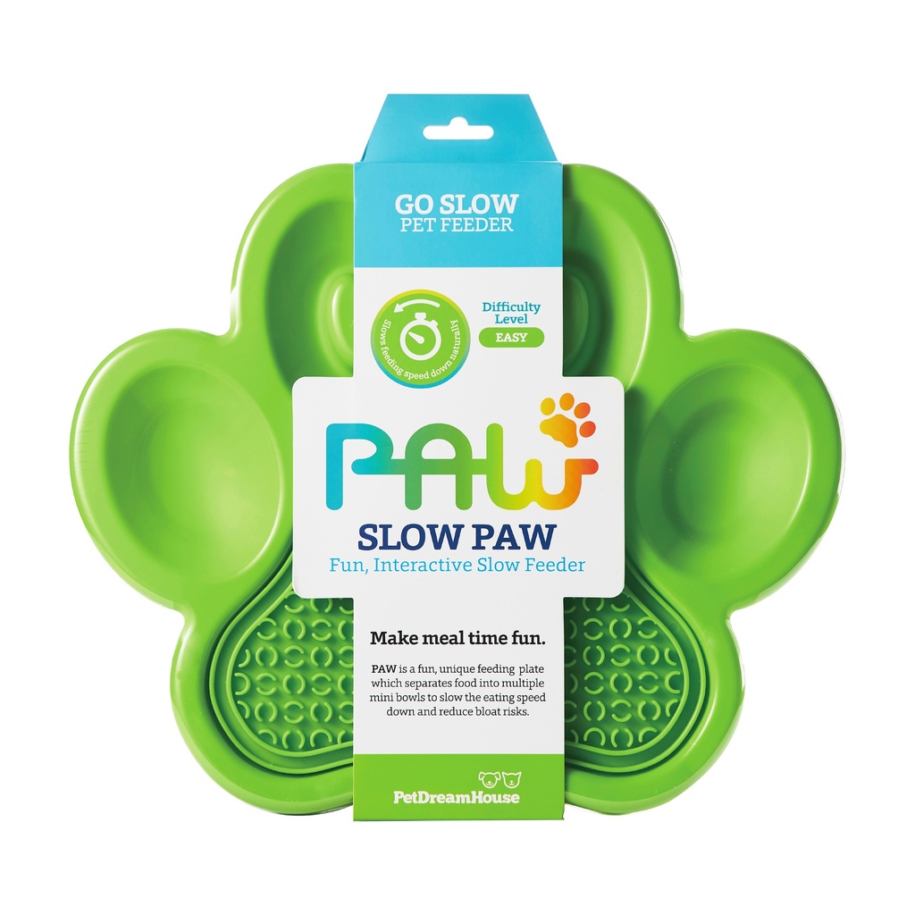 PetDreamHouse Paw 2 in 1 Slow Feeder & Lick Pad Green