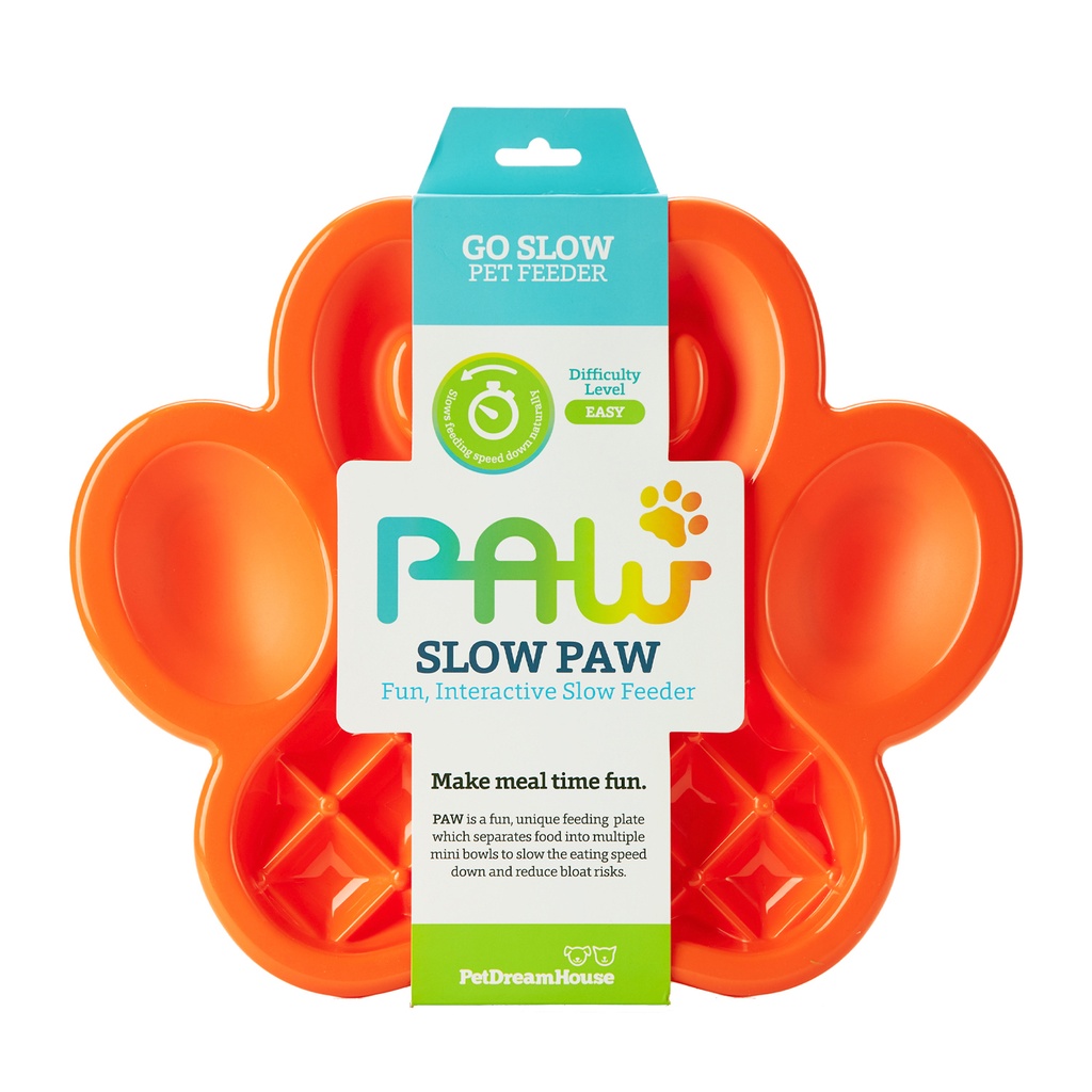 PetDreamHouse Paw Slow Feeder Orange