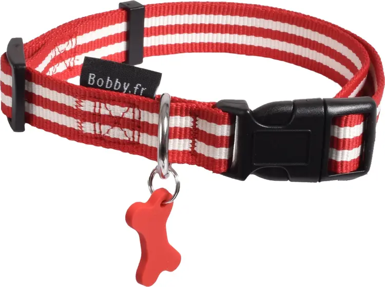 Bobby Collar Stripe Red Large
