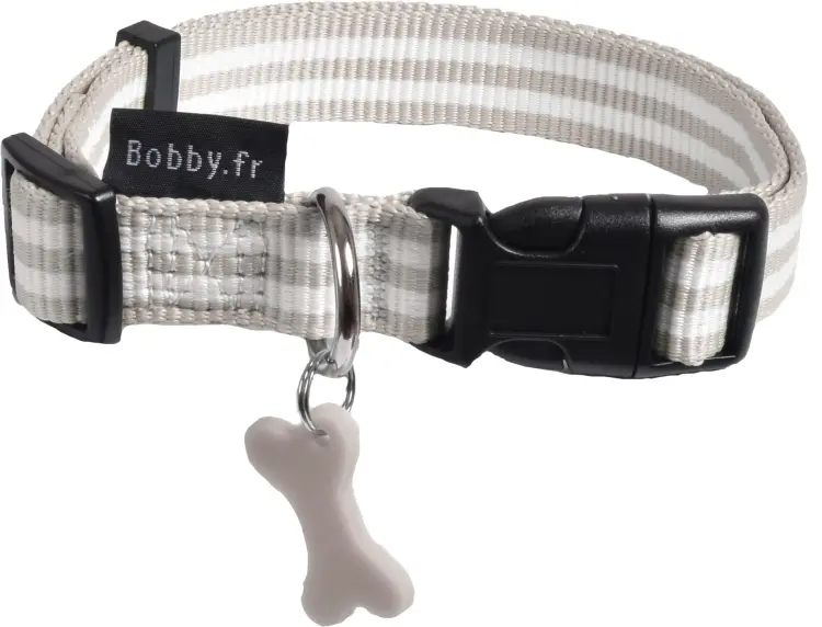Bobby Collar Stripe Taupe Large