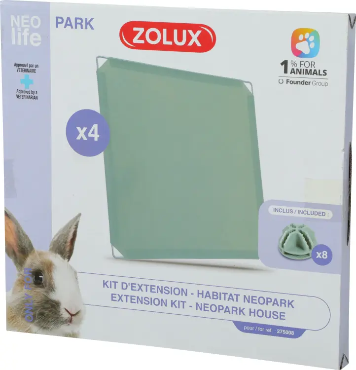 Zolux Extension Kit With 4 Solid Panels For Neolife Rabbit Neopark
