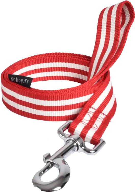 Bobby Leash Stripe Red Large