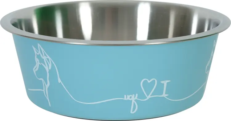 Zolux Non Slip Love Dog Bowl Blue 1200 ml