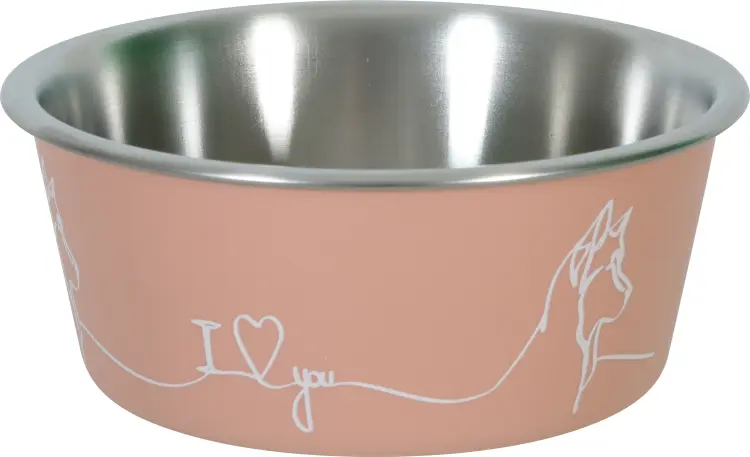 Zolux Non-Slip Love Dog Bowl Pink 1700 ml