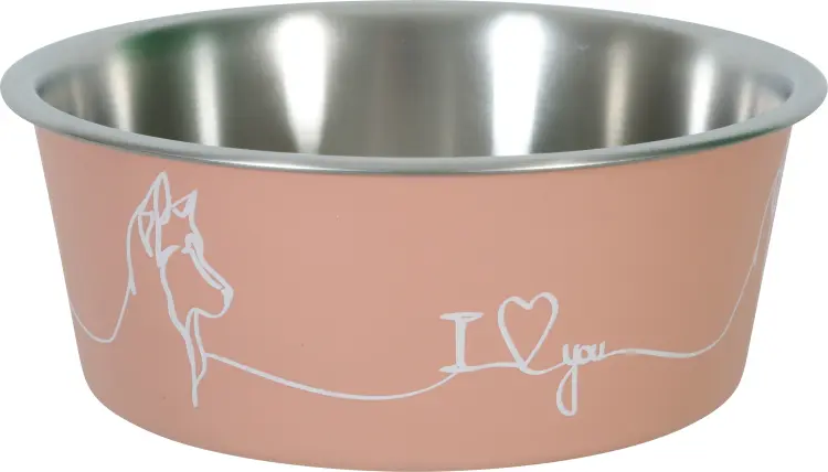 Zolux Non-Slip Love Dog Bowl Pink 750 ml