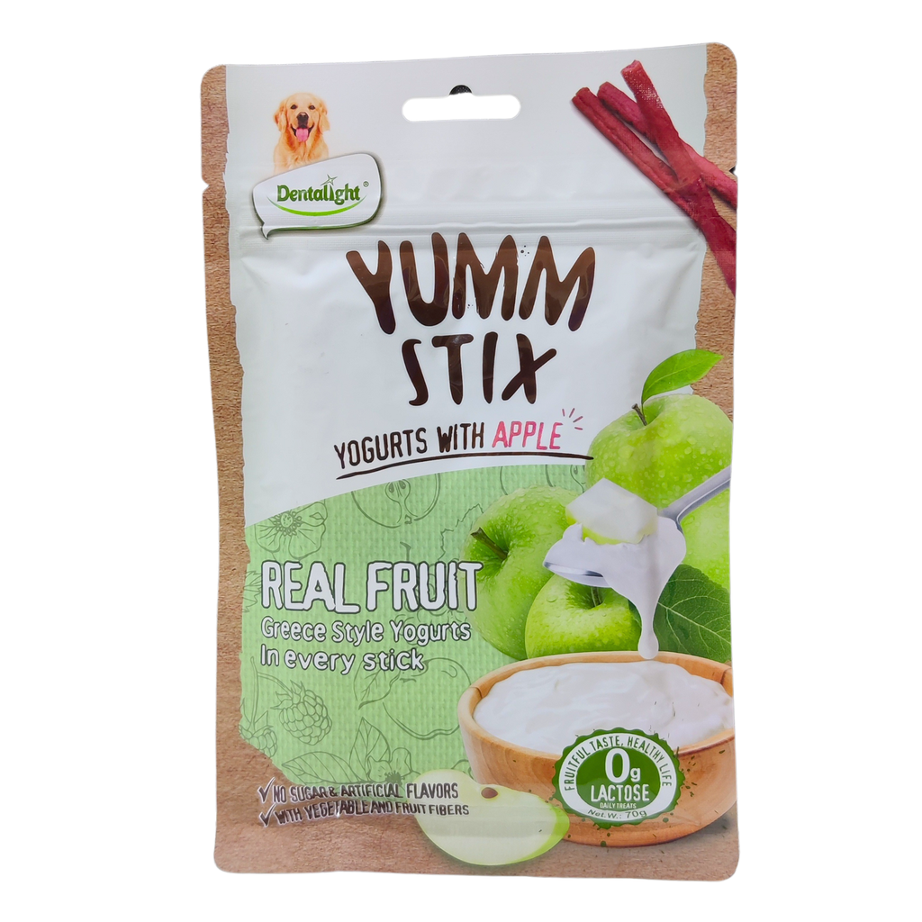 Dentalight Yumm Stix For Dogs-Wet & Soft - Yogurts With Apple 70gm