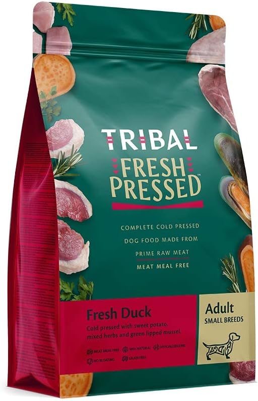 Tribal Fresh Pressed Complete Fresh Duck Adult Small Breed Dry Dog Food 1.5kg