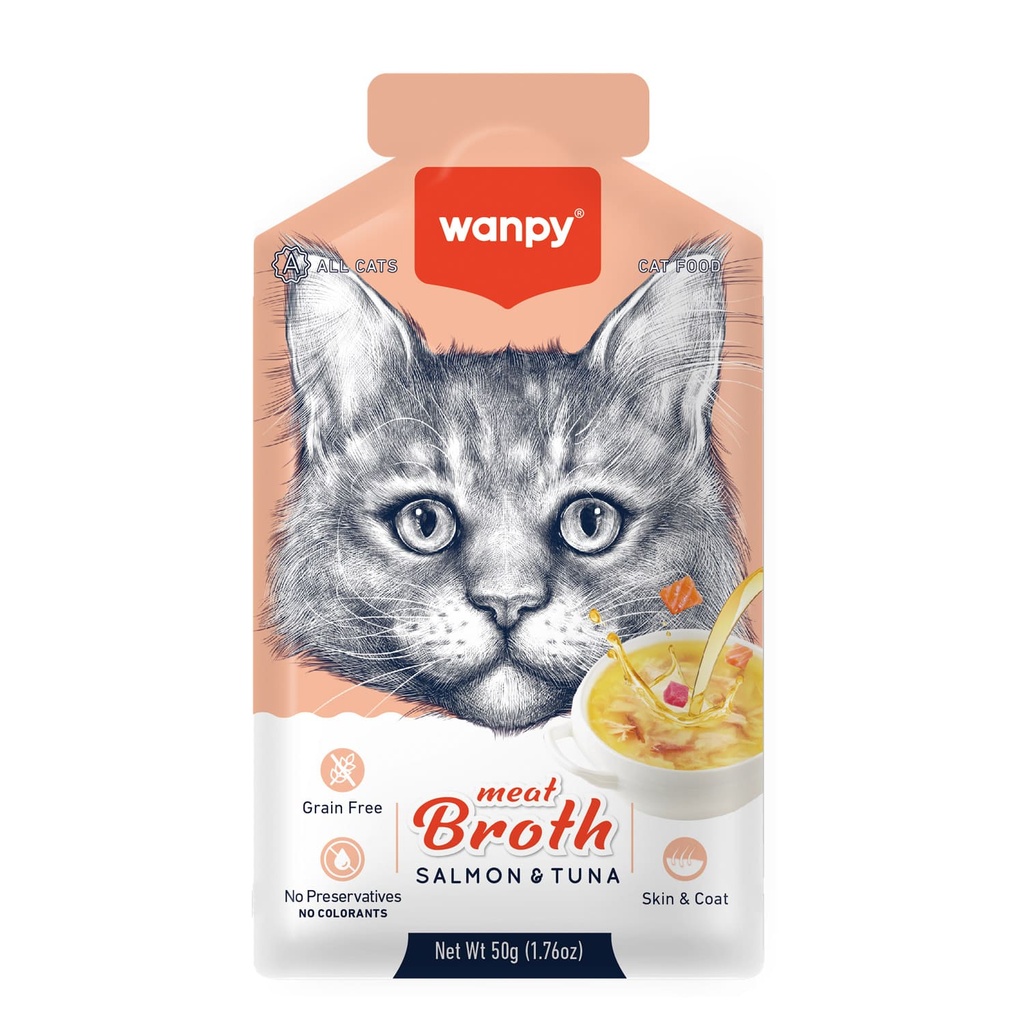 Wanpy Meat Broth Salmon & Tuna for Cats 50gm