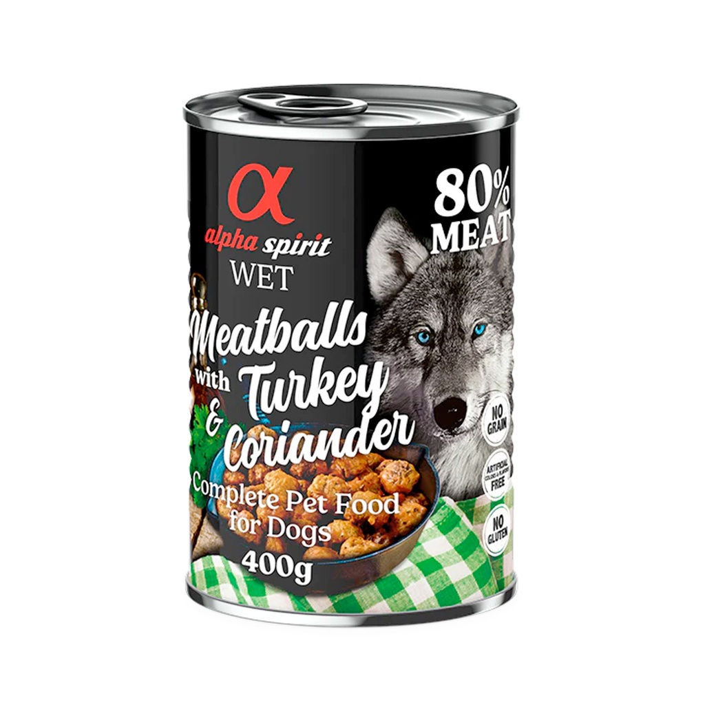 Alpha Spirit Meatballs Turkey and Coriander 400gm