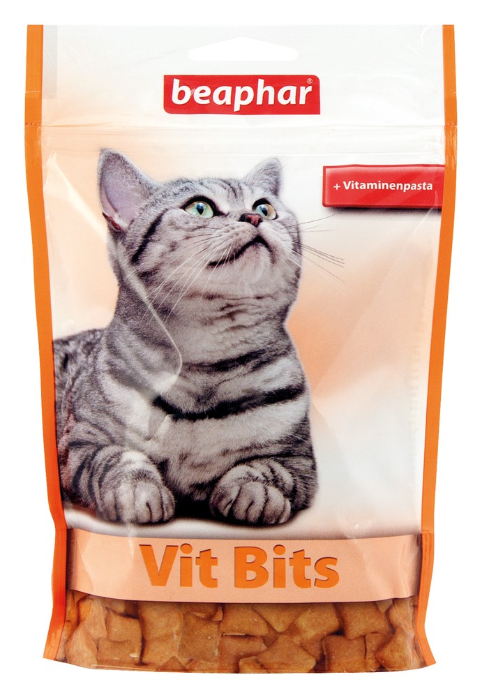 Beaphar Vit Bits Cat Treats with Vitamins & Taurin for Eye Skin Coat Heart 150gm