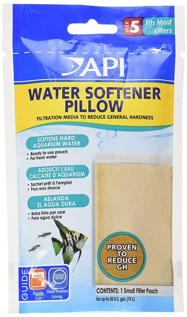 API Water Softener Pillow Size 5 Aquarium Filter Media to Reduce General Hardness