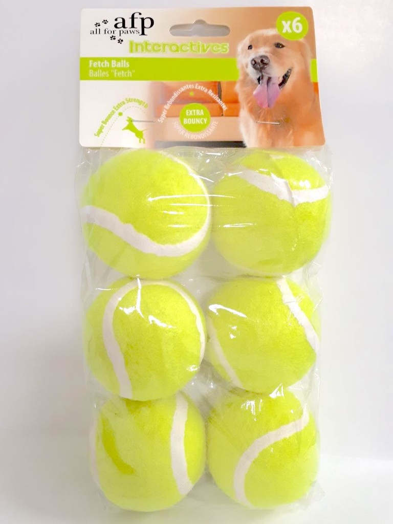 afp-All for Paws Interactives Dog Fetch Ball Pack of 6
