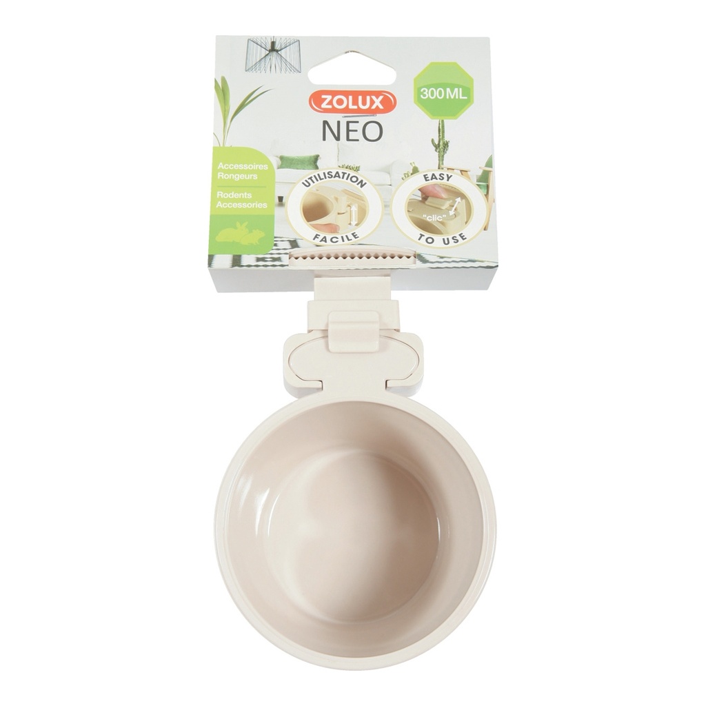 Zolux Neo Rodent Cage Plastic Feeder - Beige 300ml