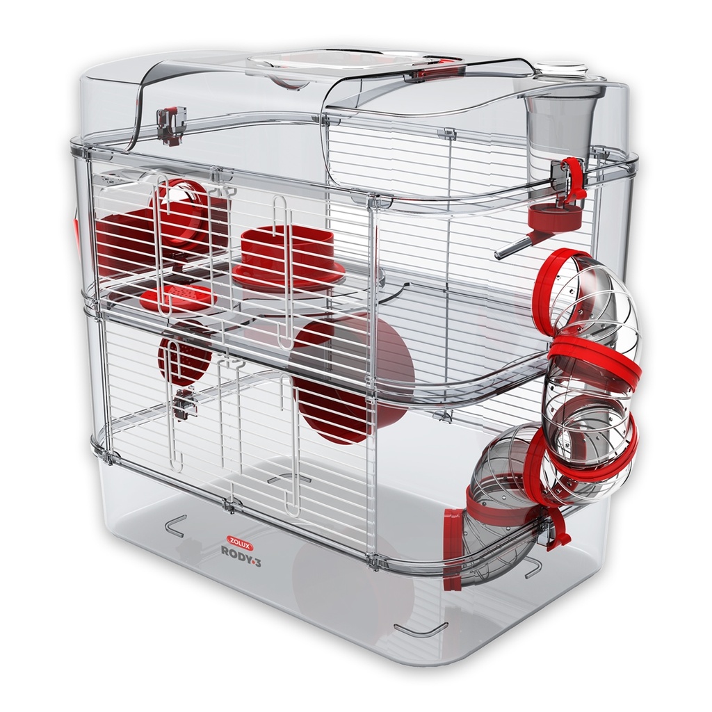 Zolux Rody 3 Duo Rodent Cage Grenadine Red