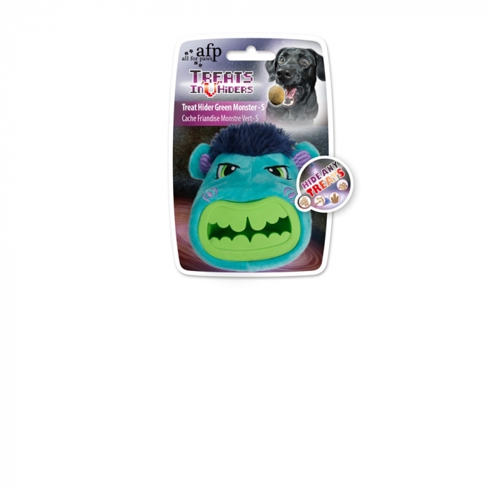 afp-All for Paws Dog Treat Hider Green Monster Small