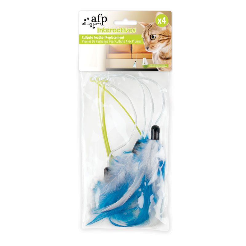 afp-All for Paws Interactive Cat Culbuto Feather Refill 4 Pack