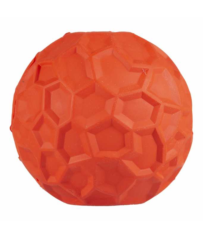 Duvo+ Rubber Hexagon Ball Dispenser Dog Toy Red 6x6x6cm