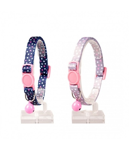 [LR11174] Duvo+ Cat Collar Dots Nylon Safe And Comfortable Easy To Adjust 20-30cm / 10mm