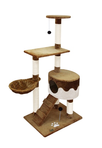 [FAFICP-341] Fauna Anapaula Cat Pole For Play Sleep & Scratch with Hanging Toy LWH 40x50x100cm