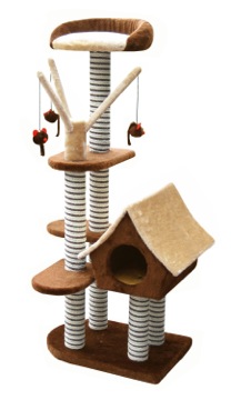 [FAFICP-097-2302] Fauna SAGRADA Cat Scratching Pole Brown LWH 54x36x128cm