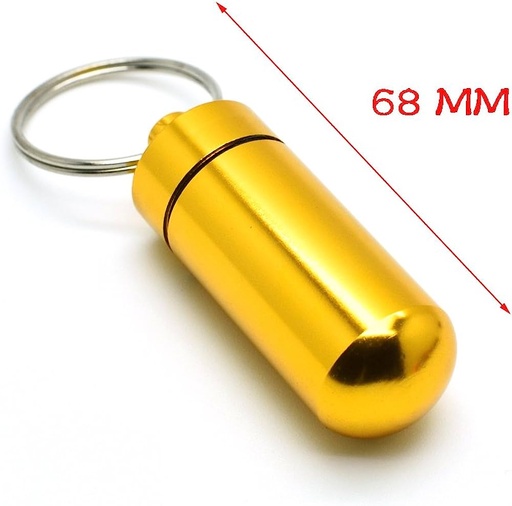 [ALPILBOT-GLD] Pocket Pill Bottle Aluminum Vial Gold Color