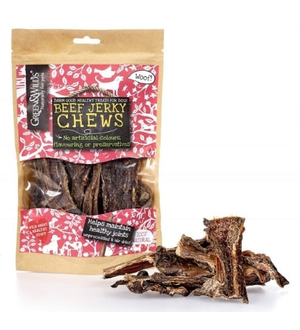 [101466-1] Green&Wilds Beef Jerky Dog Chews - 100G