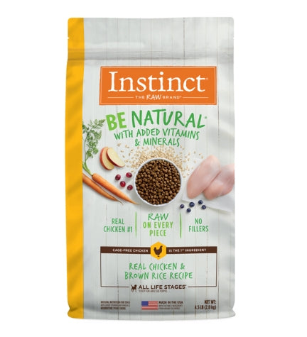 [101493-2] Instinct Be Natural Kibble Chicken & Brown Rice Dry Dog Food 25lb