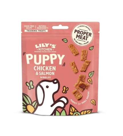 [101770-1] Lily's Kitchen Chicken and Salmon Nibbles Puppy Treats - 70G