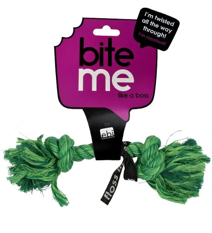 [205218-1] ebi Bite Me 'Do You Even Floss Dawg' Playing Rope - GREEN/95CM