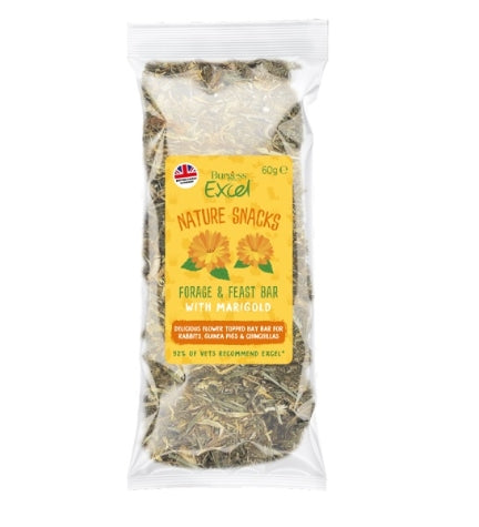 [102741-1] Burgess Excel Forage & Feast Hay Bar Marigold Small Pet Treats - 60G