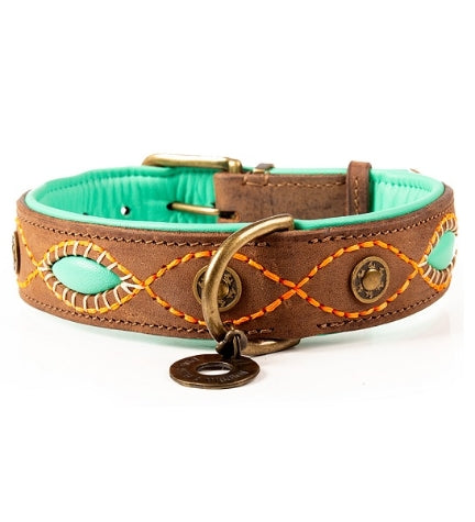 [206235-8] DWAM Joplin Dog Collar - BROWN/L(38-47X4CM)